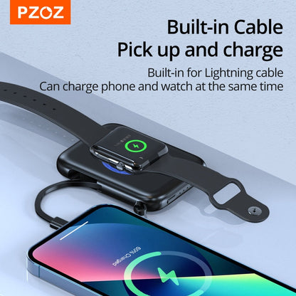 PZOZ Magnetic Mini Power Bank 5000mAh For Apple Watch Wireless Charger Portable Fast Charging For iPhone iWatch Series PowerBank