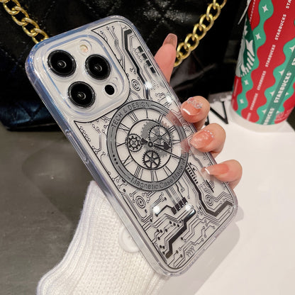 Mechanical Watch Circuit Board Phone Case for IPhone 14 13 12 Pro Max Magnetic Magsafe Charging Transparent Phone Covers