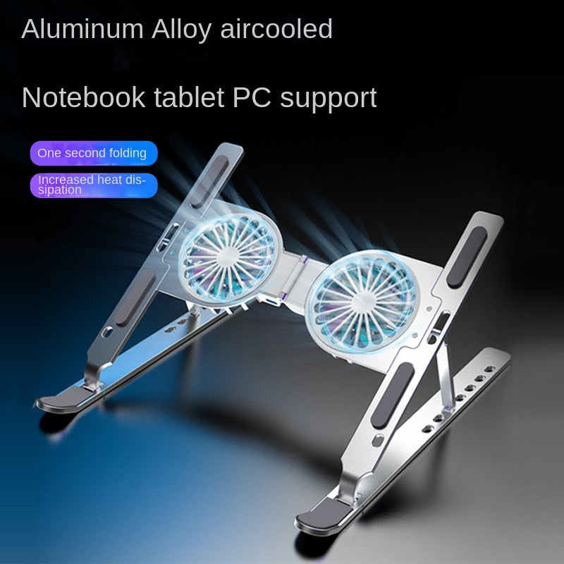Aluminum 17inch Gaming Laptop Cooler 2 Fan Foldable Laptop Cooling Pad Notebook Stand Bracket Holder For Macbook Air Pro iPad