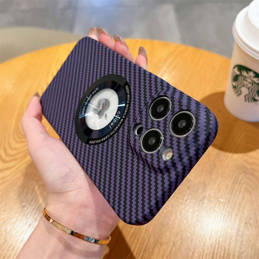 For iPhone 13 Magsafe Case Buesiness Carbon Fiber Slim Matte Hard Magnetic Phone Cases for iPhone 11 12 13 Pro Max 14 Pro Plus