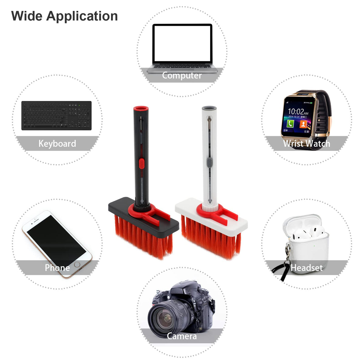 5 in 1 Keyboard Cleaning Brush Kit Keycap Puller Earbuds Cleaner for Airpods Pro 1 2 3 Bluetooth Earphones Case Cleaning Tools