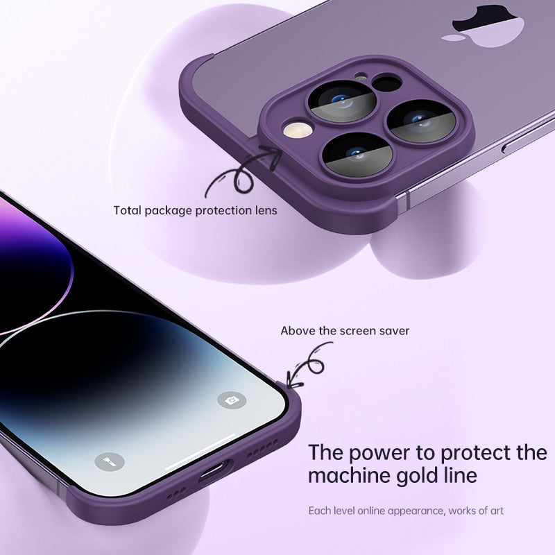 Luxury With Lens Protector Corner Pad Soft Silicone Case For iPhone 14 Pro Max Shockproof Phone Cover On iPhone 12 13 14