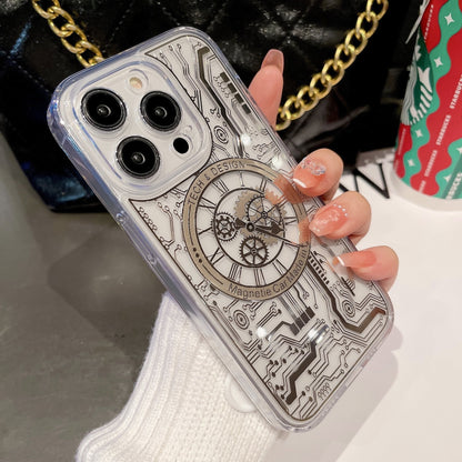 Mechanical Watch Circuit Board Phone Case for IPhone 14 13 12 Pro Max Magnetic Magsafe Charging Transparent Phone Covers