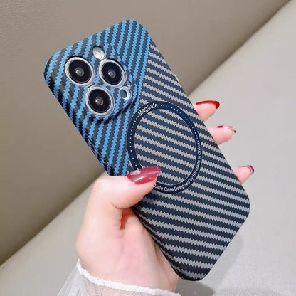 For iPhone 13 Magsafe Case Buesiness Carbon Fiber Slim Matte Hard Magnetic Phone Cases for iPhone 11 12 13 Pro Max 14 Pro Plus