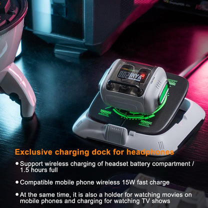 Tws 2023 New Bluetooth Earphone Wireless Charging Earbuds Bluetooth Capsule Mecha Design Headset Desktop Phone Holder Headphones