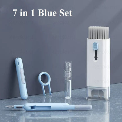 7-in-1 Cleaning Kit Computer Keyboard Cleaner Brush Earphones Cleaning Pen For AirPods iPhone Cleaning Tools Keycap Puller Set