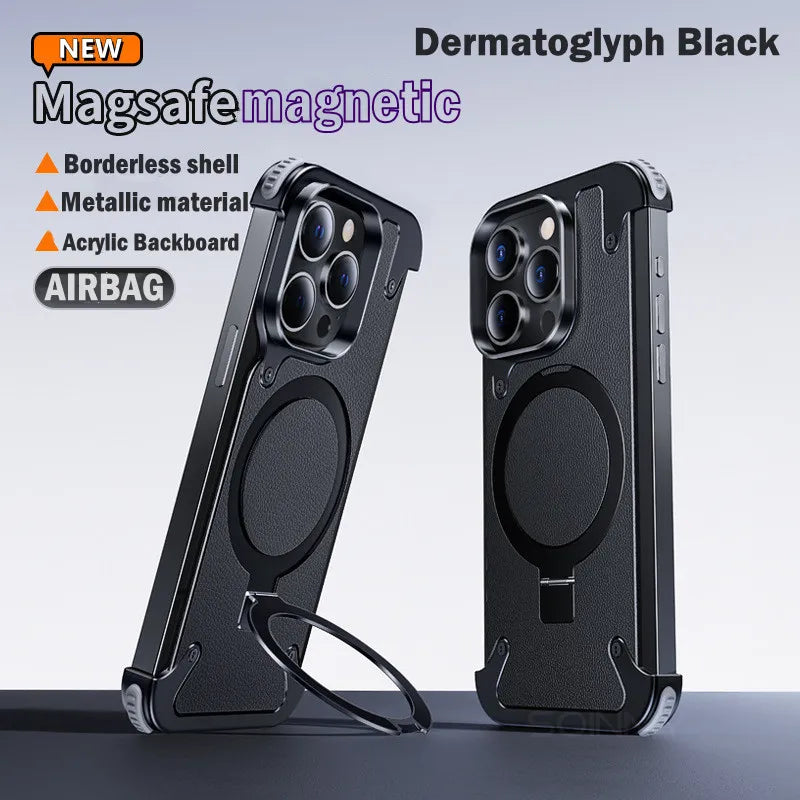 Magnetic Metal Bumper Case For iPhone 15 14 13 Pro Max Cover Magsafe Aluminum Frame Shockproof Cover For iPone 15 Pro Magsafing