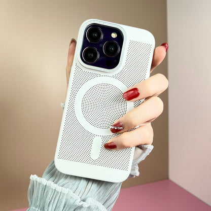 Cooling Mesh for Magsafe Case for iPhone 14 Plus 13 Pro Max Wireless Charging Magnetic Shockproof Matte Back Hard Cover