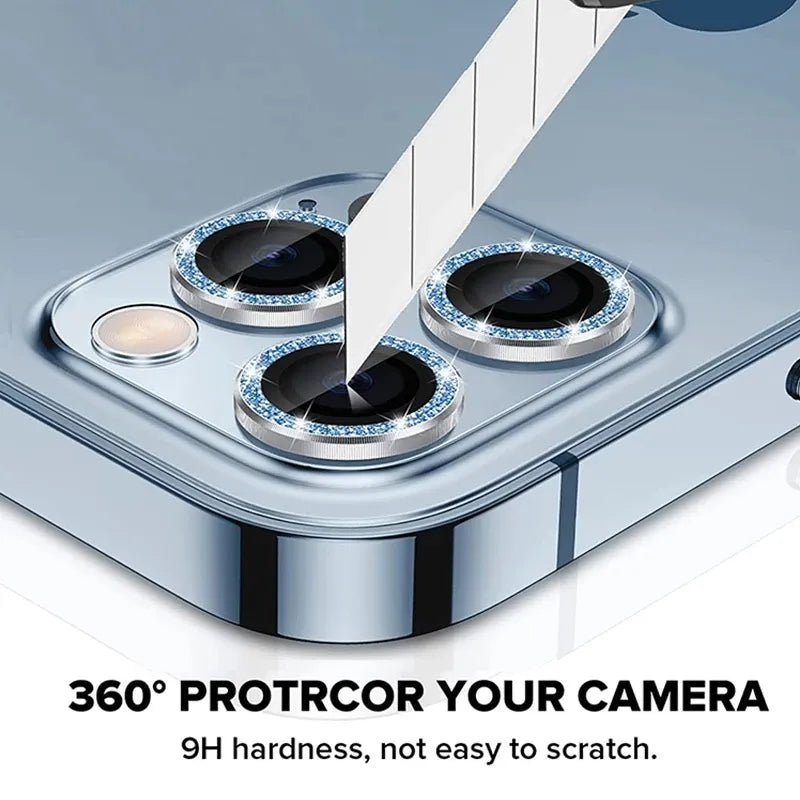 Luxury Shining Diamond Lens Film For IPhone 15 14 13 12 Pro Max Plus HD Glass Camera Lens Protective Tempered Film