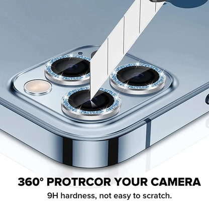 Luxury Shining Diamond Lens Film For IPhone 15 14 13 12 Pro Max Plus HD Glass Camera Lens Protective Tempered Film