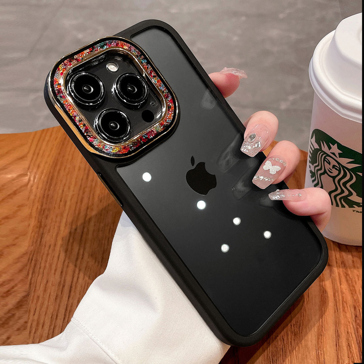 Luxury Glitter Camera Protection Case for iPhone 12 13 14 Pro Max 14 Plus 13Pro 14Pro Max Transparent PC TPU Armor Back Cover