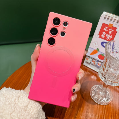 Suitable for Samsung S23ultra Magnetic Mobile Phone Case S21 Two-color Gradient S22ultra Lens Film Drop-proof Protective Cover