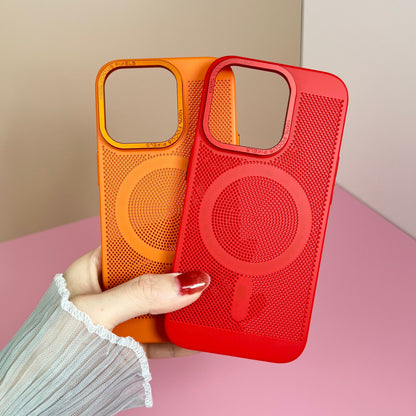 Cooling Mesh for Magsafe Case for iPhone 14 Plus 13 Pro Max Wireless Charging Magnetic Shockproof Matte Back Hard Cover
