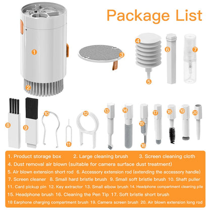 20-in-1 Cleaner kit Computer Keyboard Brush Earphones Cleaning Pen Screen cleaning Spray Bottle Set Cleaning Tools Keycap Puller