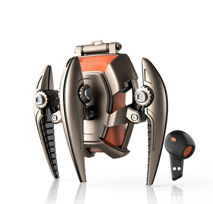 TWS wireless Earbuds Mechanical Invasion LED  Headsets With BT5.3, Metal Mecha ENC Noise Cancellation  Style Headphones