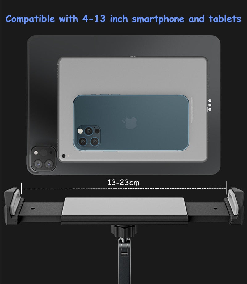 Foldable Tablet Stand Three Shaft Design Multi Angle Adjustable Tablet Support Desktop Aluminum Hands Free Cell Phone Holder