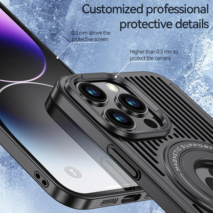 Heat Dissipation Case For Magsafe Magnetic Wireless Charging Shockproof Hard Stand Cover For iPhone 14 Pro Max 13 12