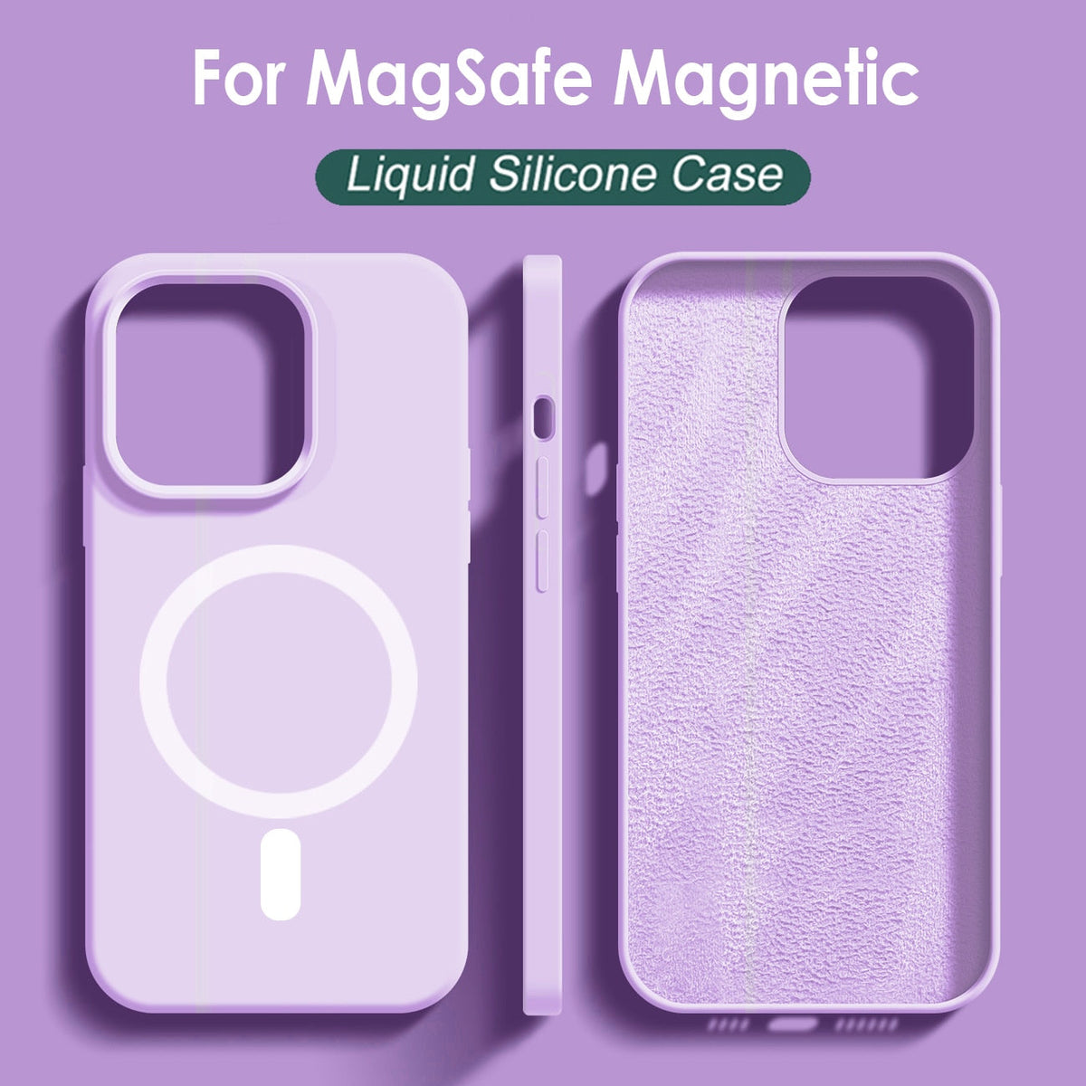 For Mag safe Magnetic Wireless Charger Case For iPhone 14 12 11 13 Pro Max Cover Funda Capa Korea Liquid Silicone Case 13 14 Pro
