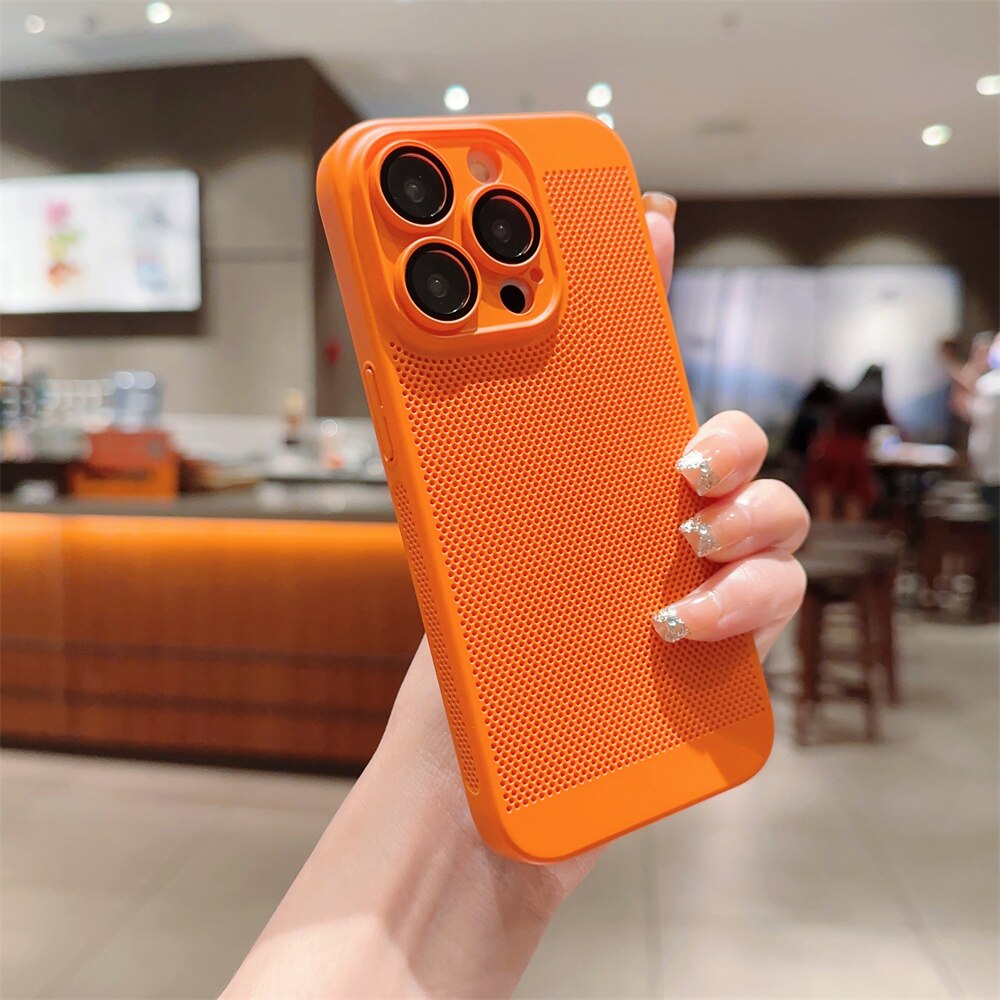 Luxury Heat Radiation Ultra Thin PC Case for iPhone 11 12 13 14 Pro Max 14 7 8 Plus Xr Xs Max X 7 8 SE 2 3 Glass Lens Flim Cover