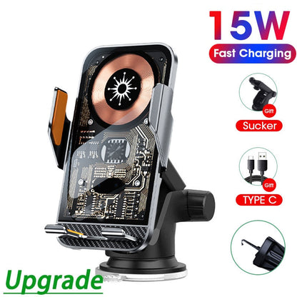 Wireless Charger 15W Fast Charge Car Holder for IPhone 14 13 12 Samsung S21 S10 Magnetic Phone Charger Universal