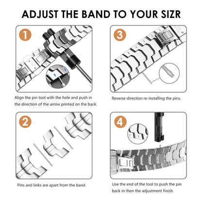 YAYUU Stainless Steel Band for Apple Watch Ultra Band 49mm 45mm 44mm, Metal Strap for Apple Watch Series 8 7 6 5 4 SE