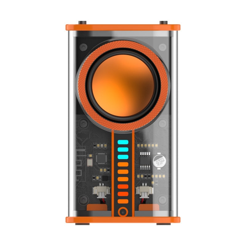 Transparent mecha wireless bluetooth speaker sound light rhythm subwoofer TWS stereo Cyberpunk music center hands-free call