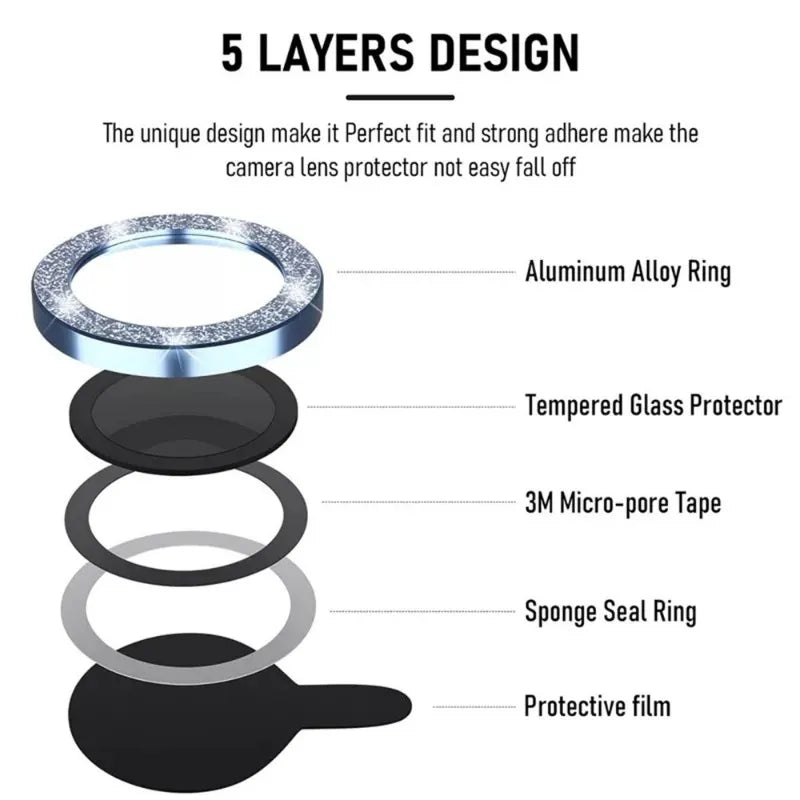 Luxury Shining Diamond Lens Film For IPhone 15 14 13 12 Pro Max Plus HD Glass Camera Lens Protective Tempered Film