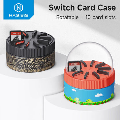 Switch Rotating Game Card Case with 10 Game Card Slots Creative NS Card Storage Box Holder for Nintendo Switch/Lite/OLED