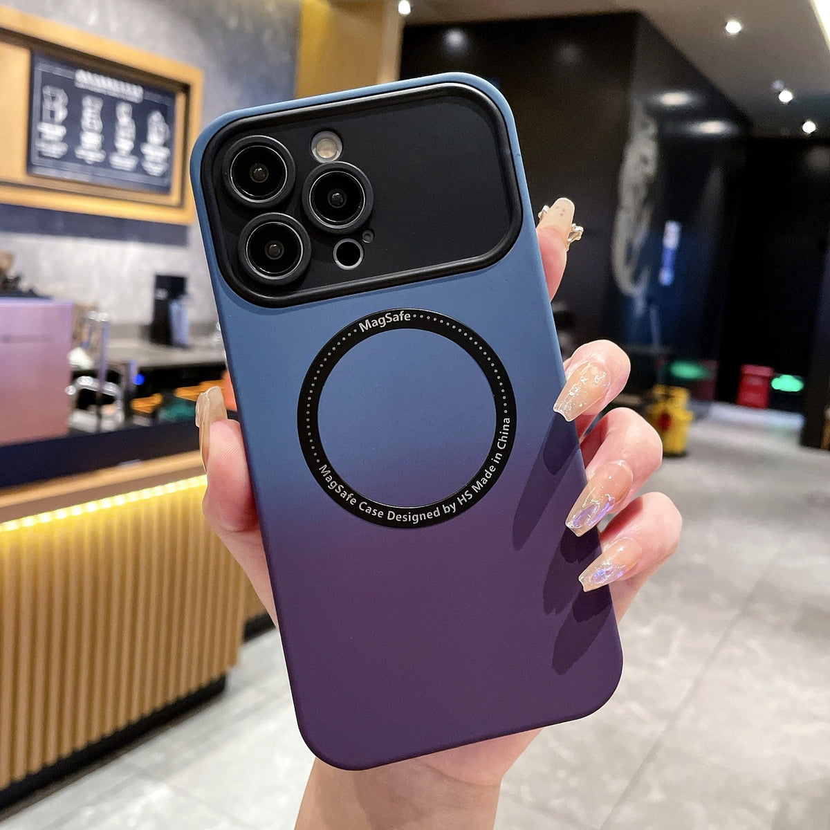 New iPhone 15 Large Window Concept Magnetic Case Suitable for iPhone 11 13 14 Pro Max 14Plus Gradient Color Silicone Soft Case