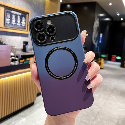 New iPhone 15 Large Window Concept Magnetic Case Suitable for iPhone 11 13 14 Pro Max 14Plus Gradient Color Silicone Soft Case