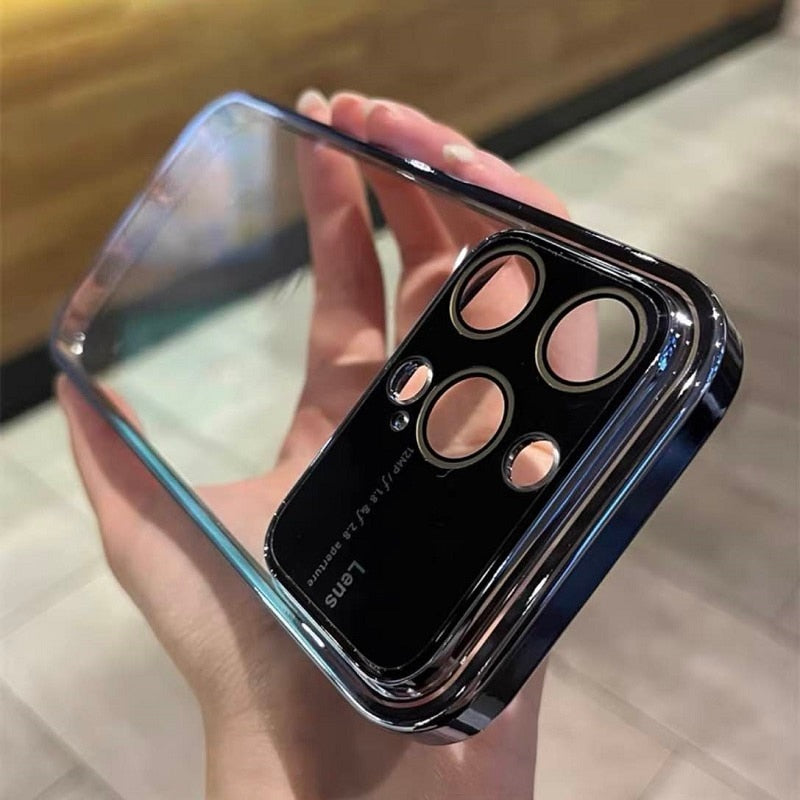 Window Design Case For iPhone 14 13 12 Pro Max With Camera Full Protective Cases For 14 13 12 Transparent Back Cover