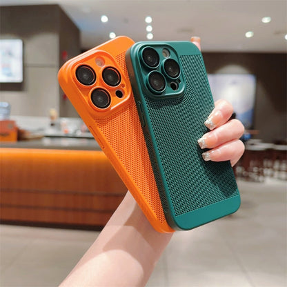 Luxury Heat Radiation Ultra Thin PC Case for iPhone 11 12 13 14 Pro Max 14 7 8 Plus Xr Xs Max X 7 8 SE 2 3 Glass Lens Flim Cover