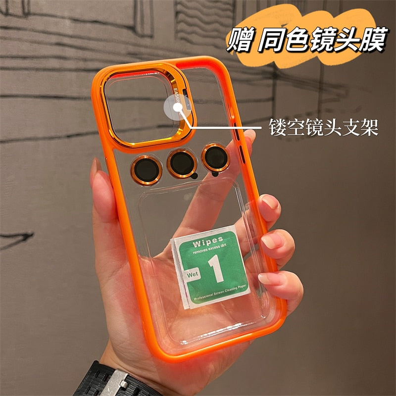 Aluminum alloy lens film cover bracket suitable for iphone 13 14 pro Max mobile phone case iphone11 12 pro Max luxury drop-proof