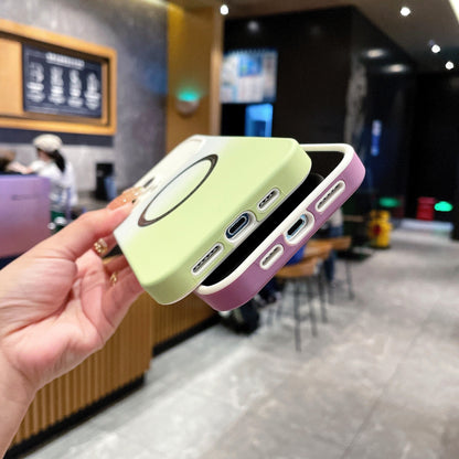 New iPhone 15 Large Window Concept Magnetic Case Suitable for iPhone 11 13 14 Pro Max 14Plus Gradient Color Silicone Soft Case