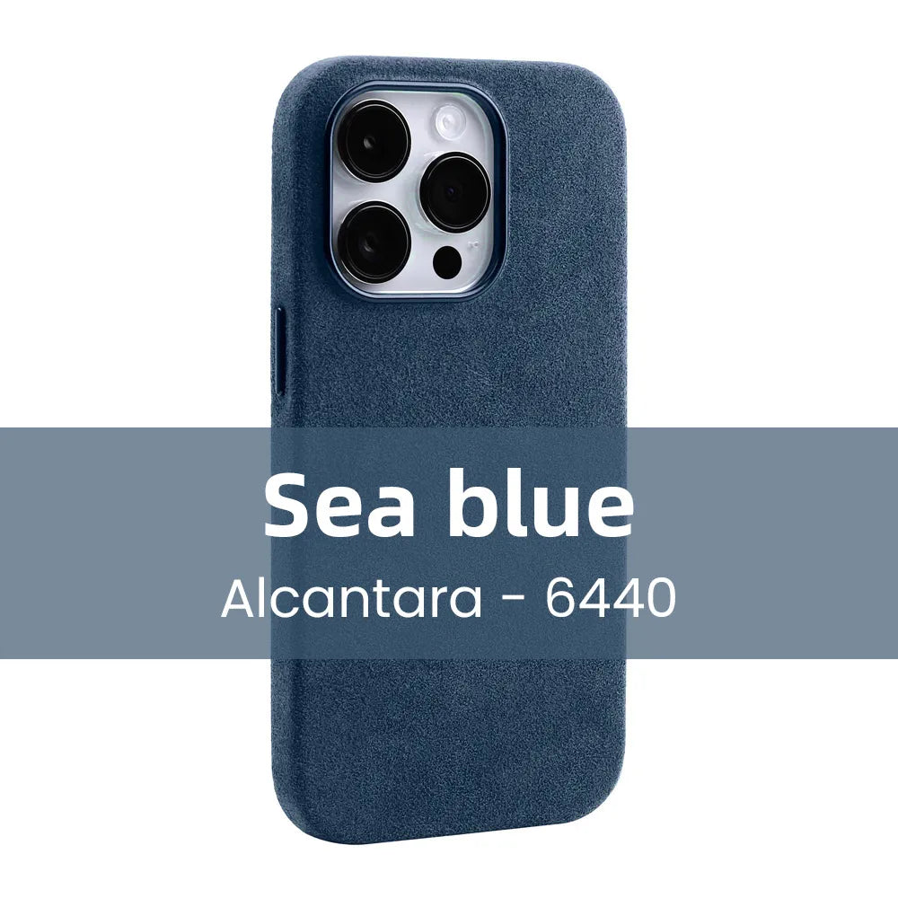 Magnetic ALCANTARA Case for iPhone 15 Pro Max 14 13 12 mini Luxury Artificial Leather Supercar Suede Phone Cases Cover