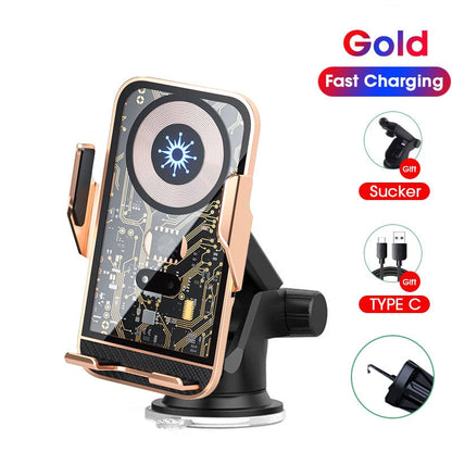 Wireless Charger 15W Fast Charge Car Holder for IPhone 14 13 12 Samsung S21 S10 Magnetic Phone Charger Universal