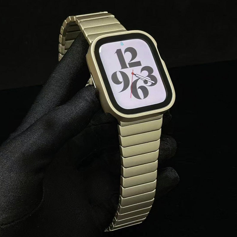 Link Bracelet Correa For Apple Watch Ultra Band 49mm 8 7 6 5 4 Se 45mm 41mm 44mm 40mm Stainless Steel Strap for Iwatch 3 42mm 38