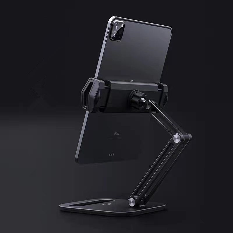 Foldable Tablet Stand Three Shaft Design Multi Angle Adjustable Tablet Support Desktop Aluminum Hands Free Cell Phone Holder