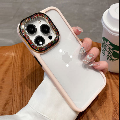 Luxury Glitter Camera Protection Case for iPhone 12 13 14 Pro Max 14 Plus 13Pro 14Pro Max Transparent PC TPU Armor Back Cover