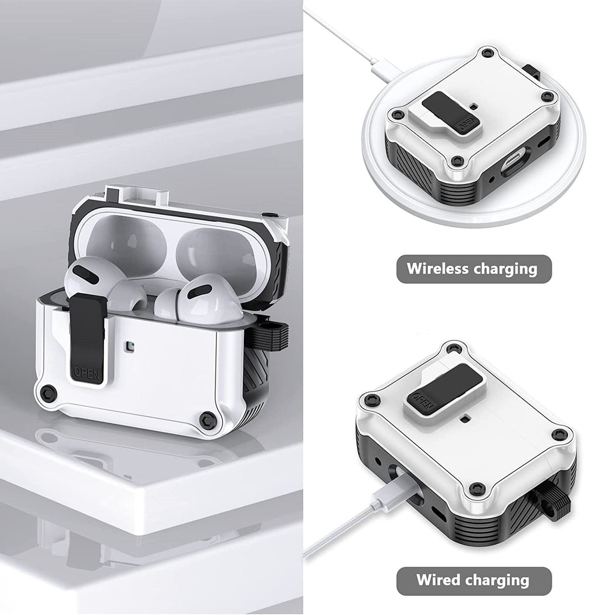 Security Lock Cover for AirPods Pro 2 3 1 Case for AirPods Pro2 Pro 2nd Gen Case Shockproof Cover Air Pods Pro airpods3 Funda