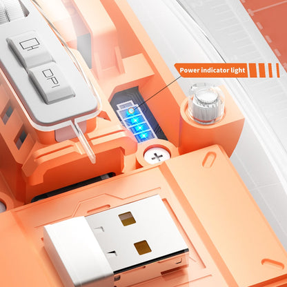 Transparent Office Mouse Bluetooth-Compatible Wireless Mouse with RGB Light Mechanical Mouse Type-C Charging for Desktop Gaming