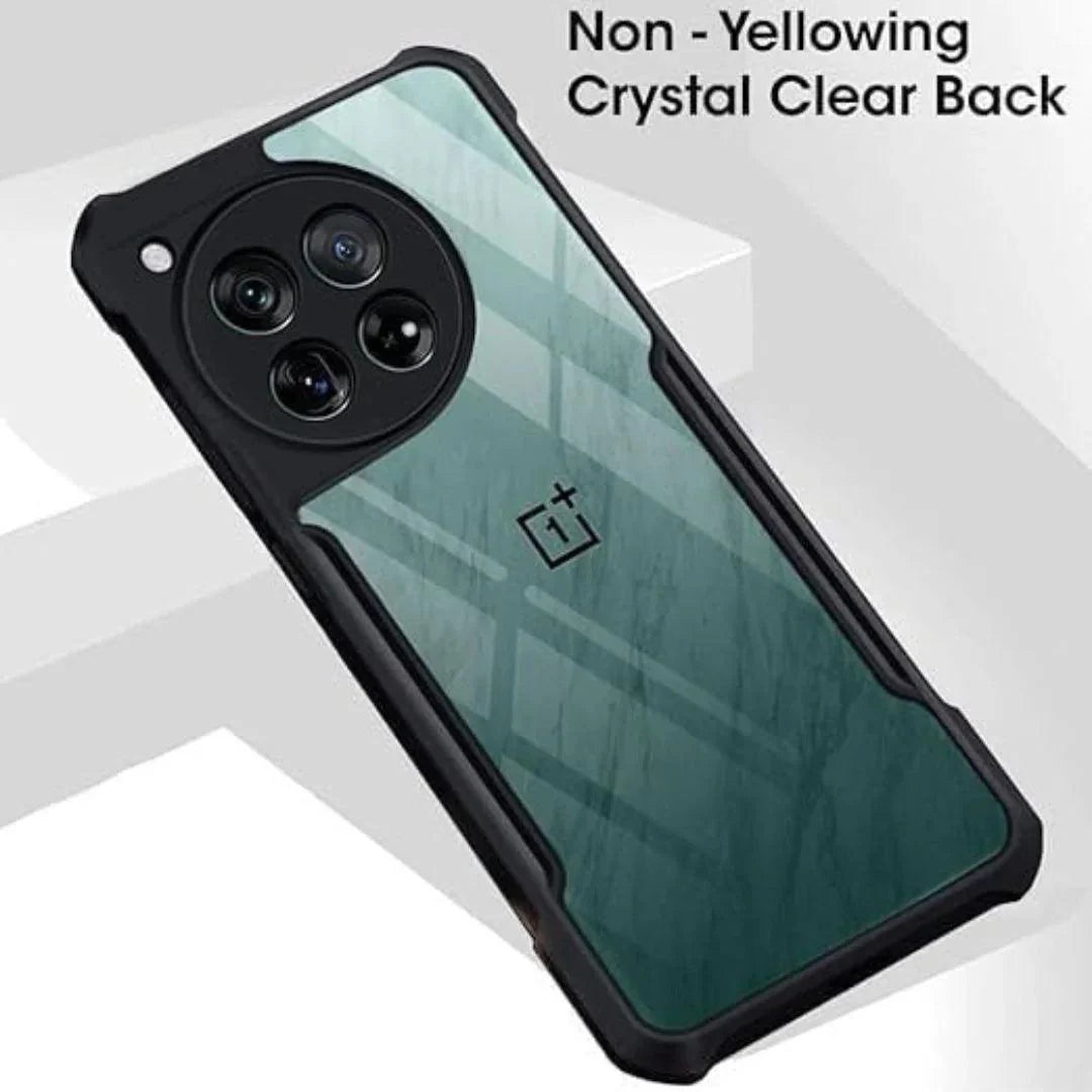Shockproof Sleek | Oneplus 12 Cover(Clear PC + Black TPU Bumper)