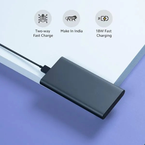 Mi 10000mAH Li-Polymer, Micro-USB and Type C Input Port, Power Bank 3i with 18W Fast Charging