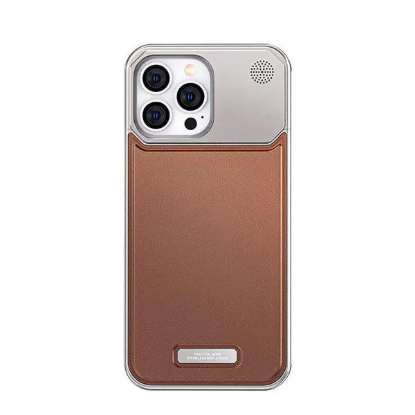 Luxury Borderless Aluminum Metal Leather Back | iPhone Cover