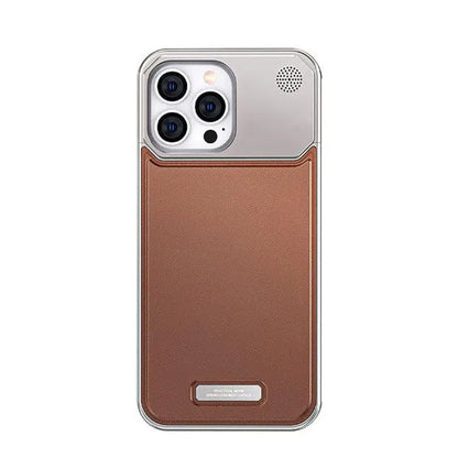 Luxury Borderless Aluminum Metal Leather Back | iPhone Cover