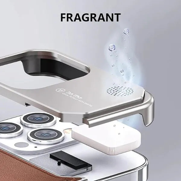 Luxury Borderless Aluminum Metal Leather Back | iPhone Cover