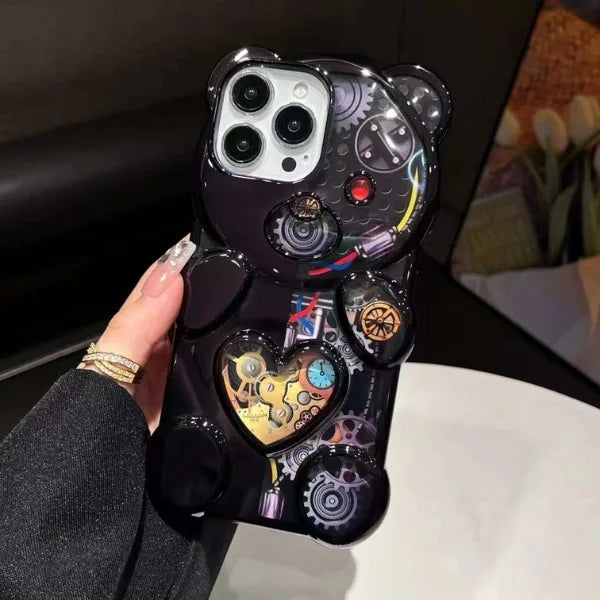 Bear Shaped Embossed Electroplated iPhone Case