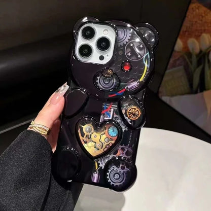 Bear Shaped Embossed Electroplated iPhone Case