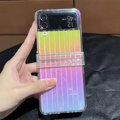 Color full Plated Folding Center Axis Case for Samsung Galaxy Flip Series