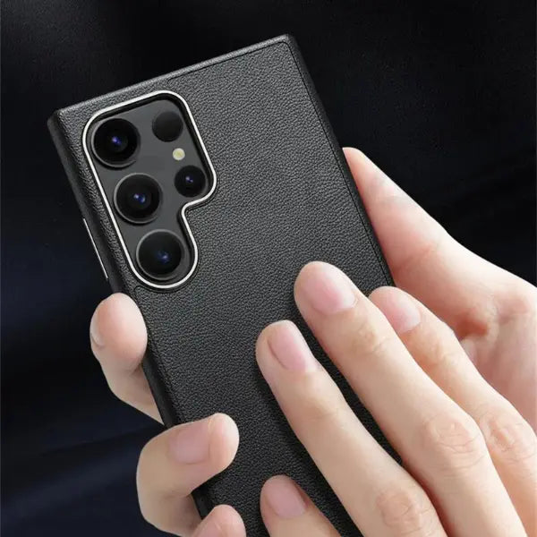 Original eather Magsaf Case Metal Ring Metal battan S24Ultra Cover.